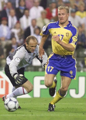 瑞典队队员训练积极，备战欧洲杯预选赛